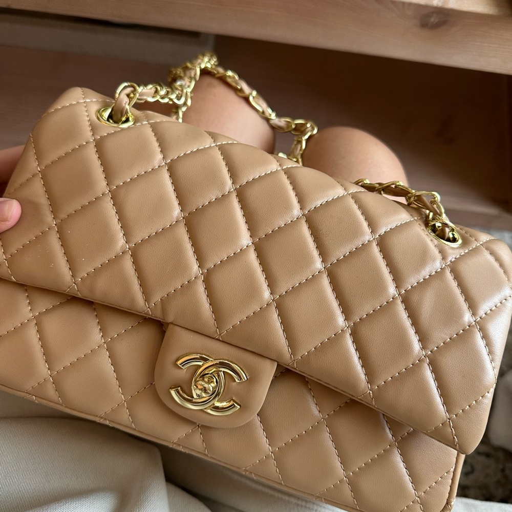 Chanel Tan Quilted Leather Bag